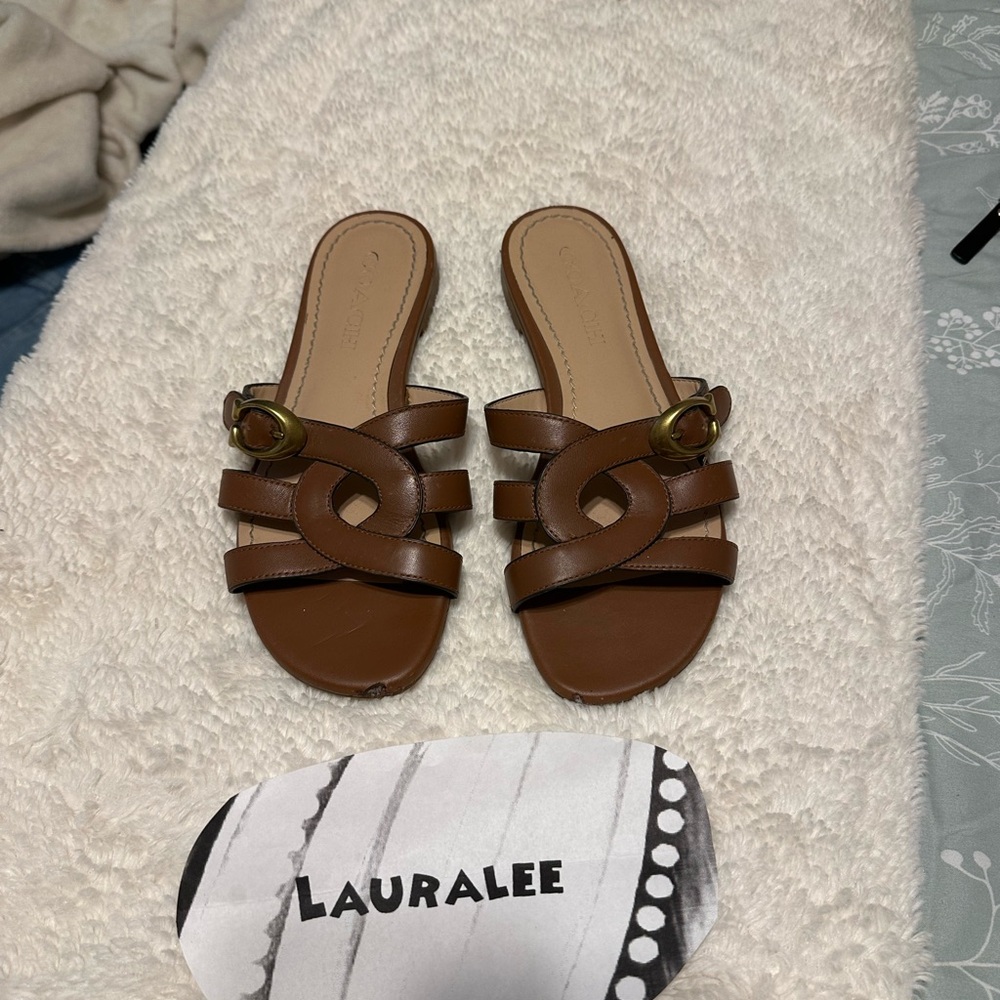 SOLD Coach Brown Slides